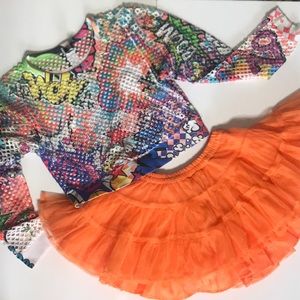 Bright Orange Tutu Skirt 80’s Vibe NWT